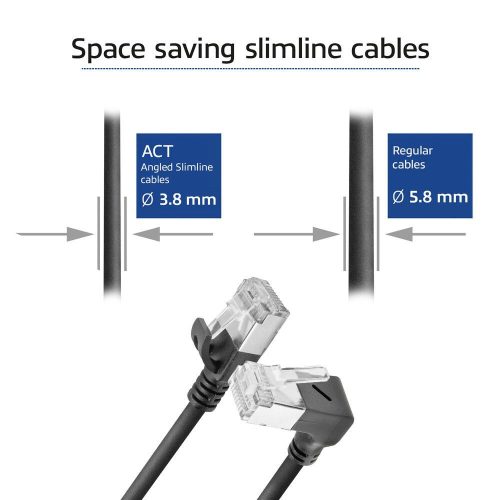 ACT CAT6A U-FTP Patch Cable 1m Black