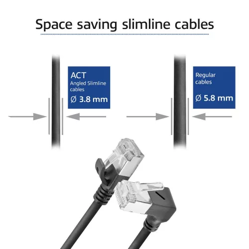 ACT CAT6A U-FTP Patch Cable 1m Black