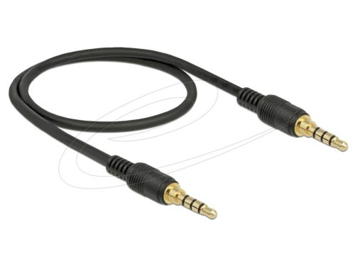 DeLock Stereo Jack 3.5 mm 4 pin male to male cable 0,5m Black