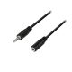 Logilink 3.5mm 3-Pin/M to 3.5mm 3-Pin/F audi cable 10m Black