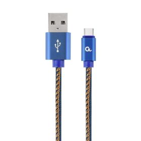   Gembird CC-USB2J-AMCM-2M-BL Premium jeans (denim) Type-C USB cable with metal connectors 2m Blue