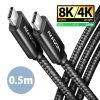AXAGON BUCM4X-CM05AB NEWGEN USB-C <> USB-C 4 Gen 3x2 Cable 0,5m Black