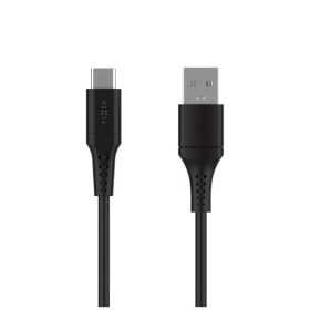   FIXED USB 2.0 hajlékony szilikon kábel USB-C/USB-C 0,3m, fekete