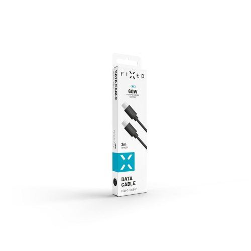 FIXED hosszú USB-C/USB-C kábel, 2m, fekete