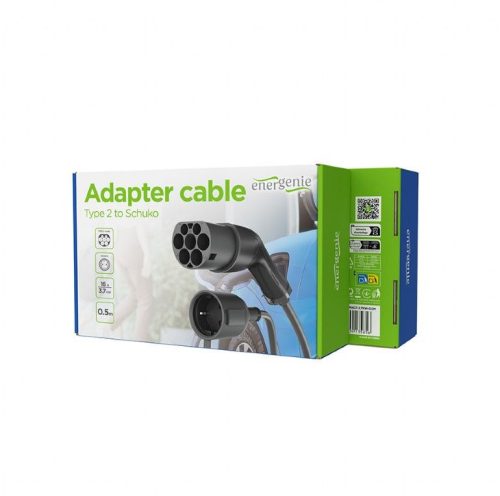 Gembird Type 2 (m) to Schuko (f) Adapter cable 0,5m Black