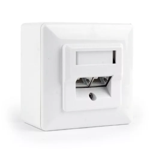 Gembird CAT6 STP 2-port wall mount face plate