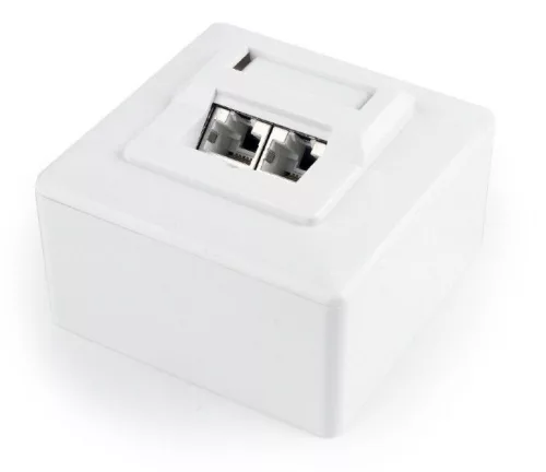 Gembird CAT6 STP 2-port wall mount face plate
