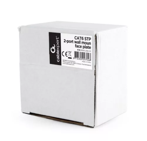 Gembird CAT6 STP 2-port wall mount face plate