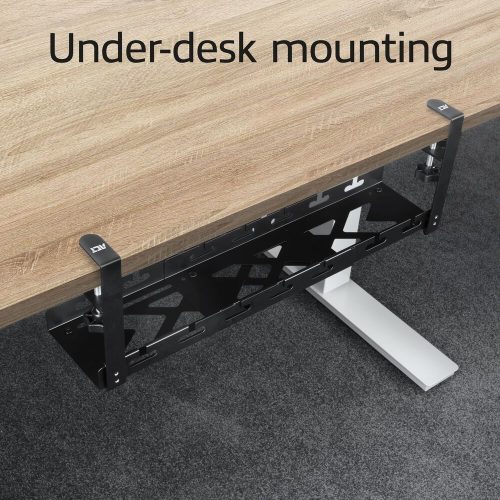 ACT Under-desk extendable cable management tray with clamp mount 43 - 72cm Black