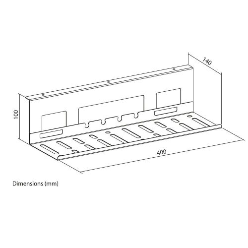ACT Under-desk cable management tray 40cm Black