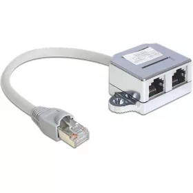   DeLock RJ45 Port duplázó (1 RJ45 dugó > 2 RJ45 jack (1x Ethernet, 1x ISDN)