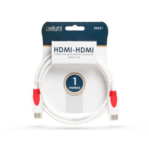 Delight Jelkábel HDMI-HDMI 2.0 3D aranyozott  Am/Am 1m White