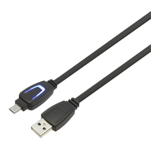 KONIX - MYTHICS PS4 Play & Charge + Töltő kábel 3m (LED-es), Fekete