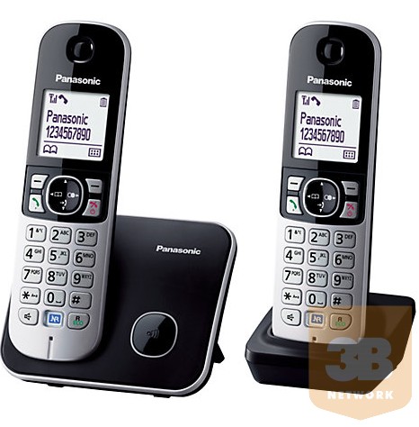 Panasonic KX-TG6812PDB, DUO kulcskereső komp, háttérzaj csökk., bővíthető hordozható Dect telefon, MAGYAR MENÜ