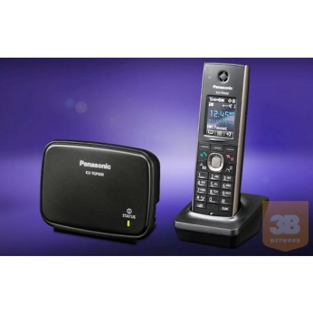 Panasonic KX-TGP600CEB SIP DECT telefon, 8 SIP vonal, színes kijelző, 500 mem., bőv., PoE