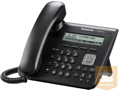 Panasonic KX-UT113NE, fehér SIP telefon, PoE, 3 soros, 4 gomb, 1x10/100, 2 SIP