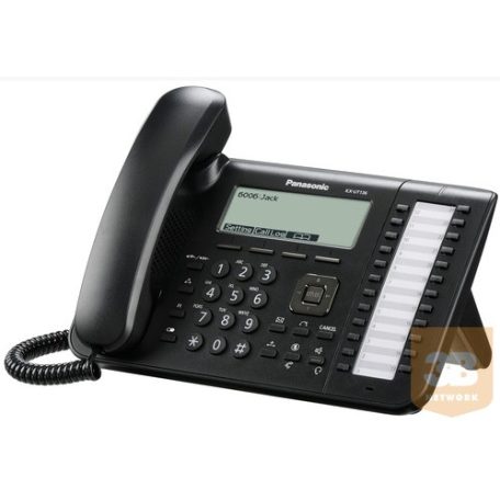 Panasonic KX-UT136NE, SIP telefon, PoE, 6 soros,24+4 gomb, 2x10/100, 4 SIP, háttérvil, EHS