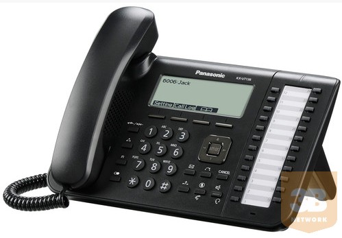 Panasonic KX-UT136NE, SIP telefon, PoE, 6 soros,24+4 gomb, 2x10/100, 4 SIP, háttérvil, EHS