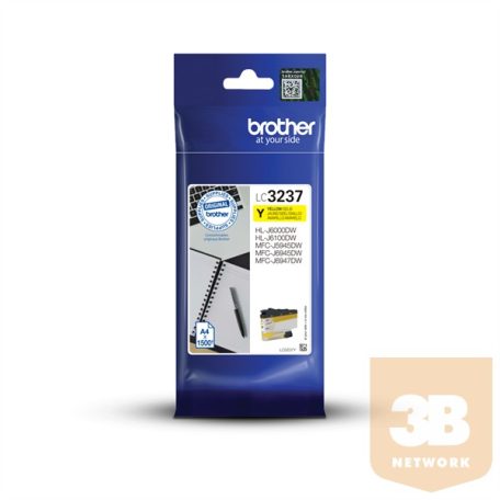 BROTHER Tintapatron LC3237Y, 1500 oldal, Yellow