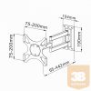 SBOX LCD-2903 fali konzol, dönthető, forgatható, 19"-37", 200x200, max 25 kg