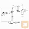 SBOX LCD-F024  Asztali dupla monitor tartó konzol, dönthető, forgatható, 13"-27", 100x100, max 8 kg