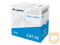 LANBERG LAN kábel UTP cat.5e 305m solid CCA blue