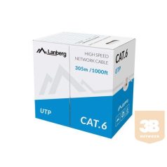 Lanberg UTP solid kábel, CCA, cat. 6, 305m, gray