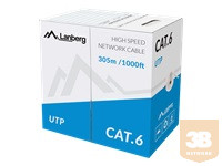 LANBERG LCU6-11CU-0305-S Lanberg UTP fali kábel CU, cat. 6, 305m, gray