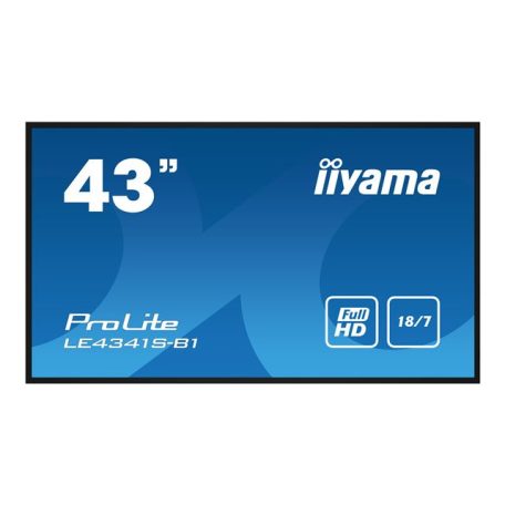 IIYAMA LE4341S-B1 43inch 1920x1080 IPS panel Landscape mode Speakers 2x 10W VGA 3x HDMI 350cd/m Media Play USB Port Control