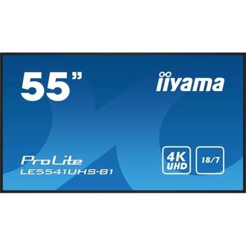 iiyama Prolite 18/7 IPS LFD 54.6" LE5541UHS-B1, 3840x2160, 16:9, 350cd/m2, 8ms, VGA/HDMI/USB/Ethernet, hangszóró