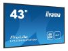 IIYAMA LH4341UHS-B2 43inch 3840x2160 4K UHD IPS panel 1precent Haze Landscape and Portrait mode Speakers 2x 10W VGA 3x HDMI 500cd/m2