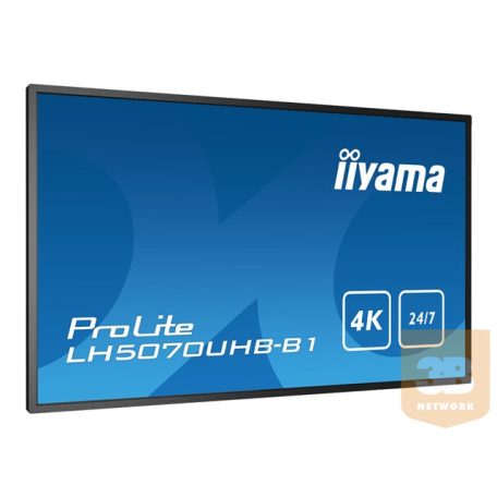 IIYAMA LH5070UHB-B1 50inch Super Slim 3840x2160 4K UHD VA panel 30mm depth 2xHDMI USB Media 700cd/m2 4000:1