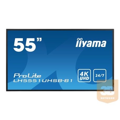 IIYAMA 55inch Professional 24/7 Digital Signage display with 800cd/m2 high brightness performance