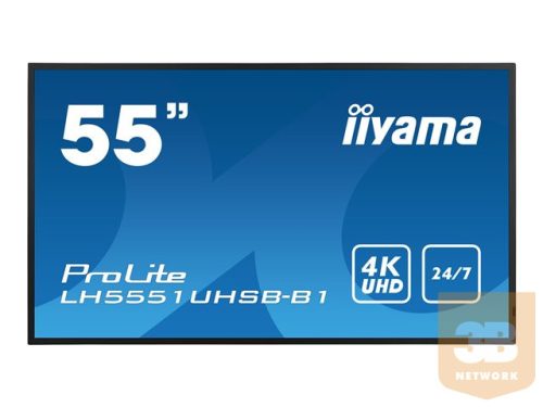 IIYAMA 55inch Professional 24/7 Digital Signage display with 800cd/m2 high brightness performance