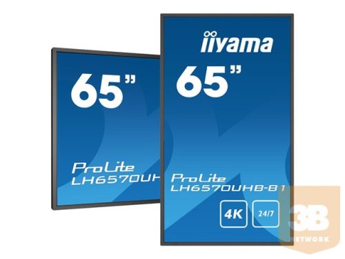 IIYAMA LH6570UHB-B1 65inch Super Slim 3840x2160 4K UHD VA panel 30mm depth 2xHDMI USB Media 700cd/m2 4000:1