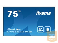 IIYAMA LH7554UHS-B1AG 75inch 3840x2160 UHD IPS panel Haze 25percent 500cd/m Landscape and Portrait Signal FailOver Speakers