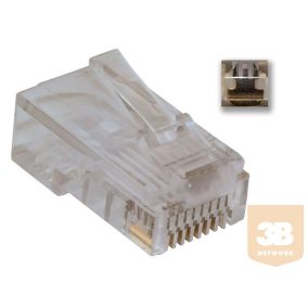   Cat5e UTP RJ45 csatlakozó (8p8c) tömör kábelre, "3 késes"