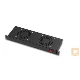   LANDE LN-FAN-ONF-2FRM-BL Ventilátor egység Minden 19" rack szekrényhez 1U 2 ventilátor ON/OFF RAL9005 fekete