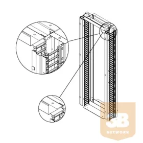   LANDE LN-KDG-OFR-5315-BL Kábelrendező Rack keretekhez felső kábel átvezető RAL9005 fekete