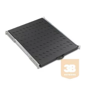   LANDE LN-RAF-HRK-D800-BL Polc 4 ponton rögzíthető 800 mm mély 19" rack szekrényhez, teherbírás 30Kg Kihúzható RAL9005 fekete