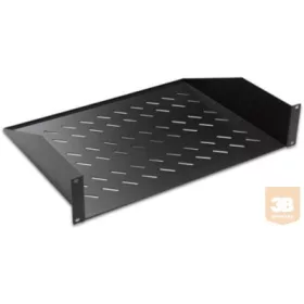   LANDE LN-RAF-RMO-2U35-BL Tálca 2 ponton rögzíthető 19" rack szekrényhez, teherbírás 30Kg RAL9005 fekete