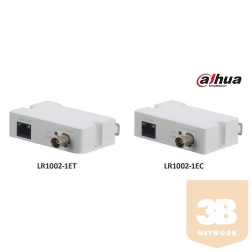 Dahua LR1002-1ET Ethervet over Coax (EOC) konverter(adó), 1x RJ45 10/100, 1x BNC, PoE támogatás