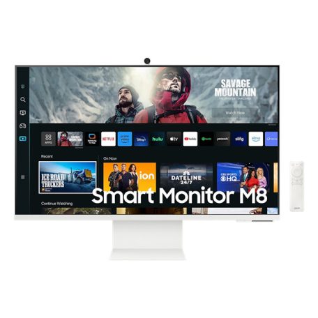 SAMSUNG Smart VA monitor 27" M80C, 3840x2160, 16:9, 400cd/m2, 4ms, HDMI/2xUSB/USB-C/WiFi/BT, Pivot, hangszóró&kamera