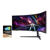 SAMSUNG Ívelt Gaming 240Hz VA monitor 57" G95NC, 7680x2160, 32:9, 420cd/m2, 1ms, 3xHDMI/DP/2xUSB