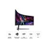 SAMSUNG Ívelt Gaming 240Hz VA monitor 57" G95NC, 7680x2160, 32:9, 420cd/m2, 1ms, 3xHDMI/DP/2xUSB