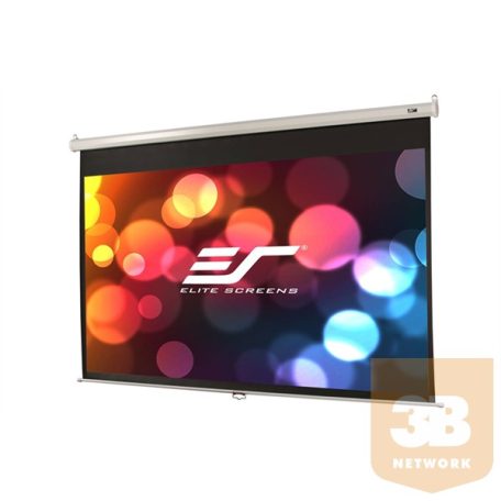 EliteScreens 84" (16:9) manuális fali vászon M84XWH-E30 (185 x 104 cm, Fehér váz)