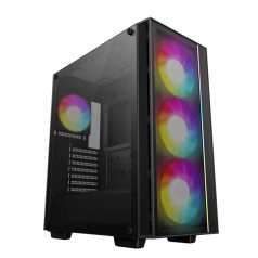   DeepCool Számítógépház - MATREXX55 MESH V4 C (fekete, ablakos, 3x14cm + 1x12cm A-RGB venti, ATX, 1xUSB3.0, Type-C)