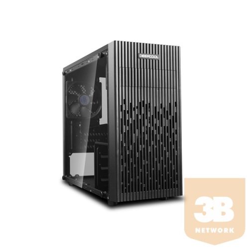 DeepCool Számítógépház - MATREXX 30 (fekete, fekete belső, ablakos, 1x12cm ventilátor, mATX, 1xUSB3.0, 1xUSB2.0)