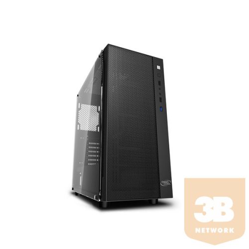 DeepCool Számítógépház - MATREXX 55 MESH (fekete, fekete belső, ablakos, ATX, mATX, 1xUSB3.0, 2xUSB2.0)