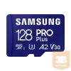 SAMSUNG Memóriakártya, PRO Plus microSDXC kártya 128GB, CLASS 10, UHS-I, U3, V30, A2, + Adapter, R180/W130